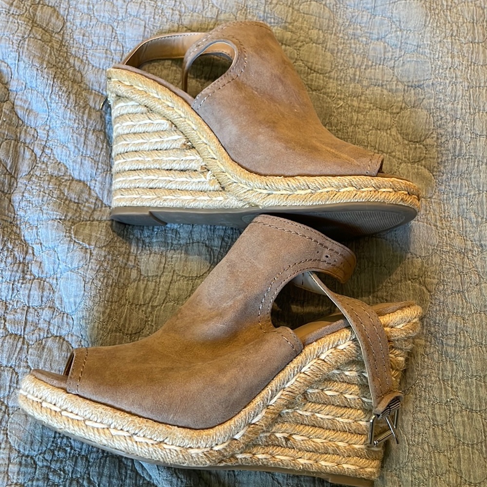 Peep toe wedges